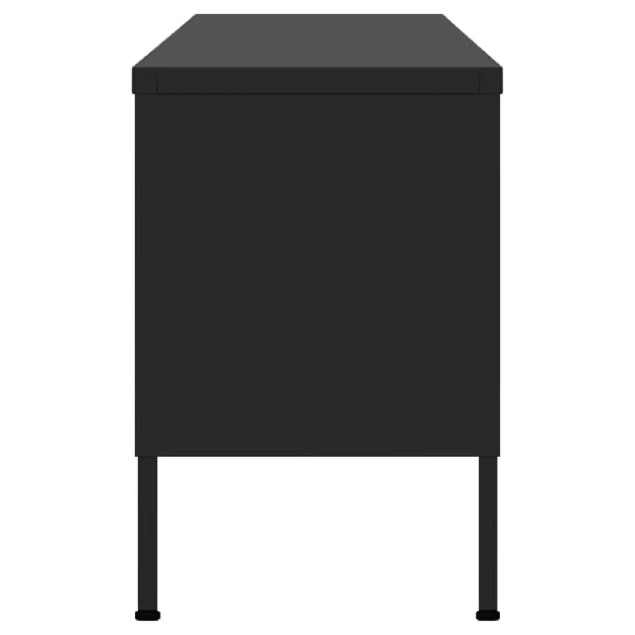 Voir la diapositive 4 : VIDAXL Meuble TV Noir 105x35x50 cm Acier