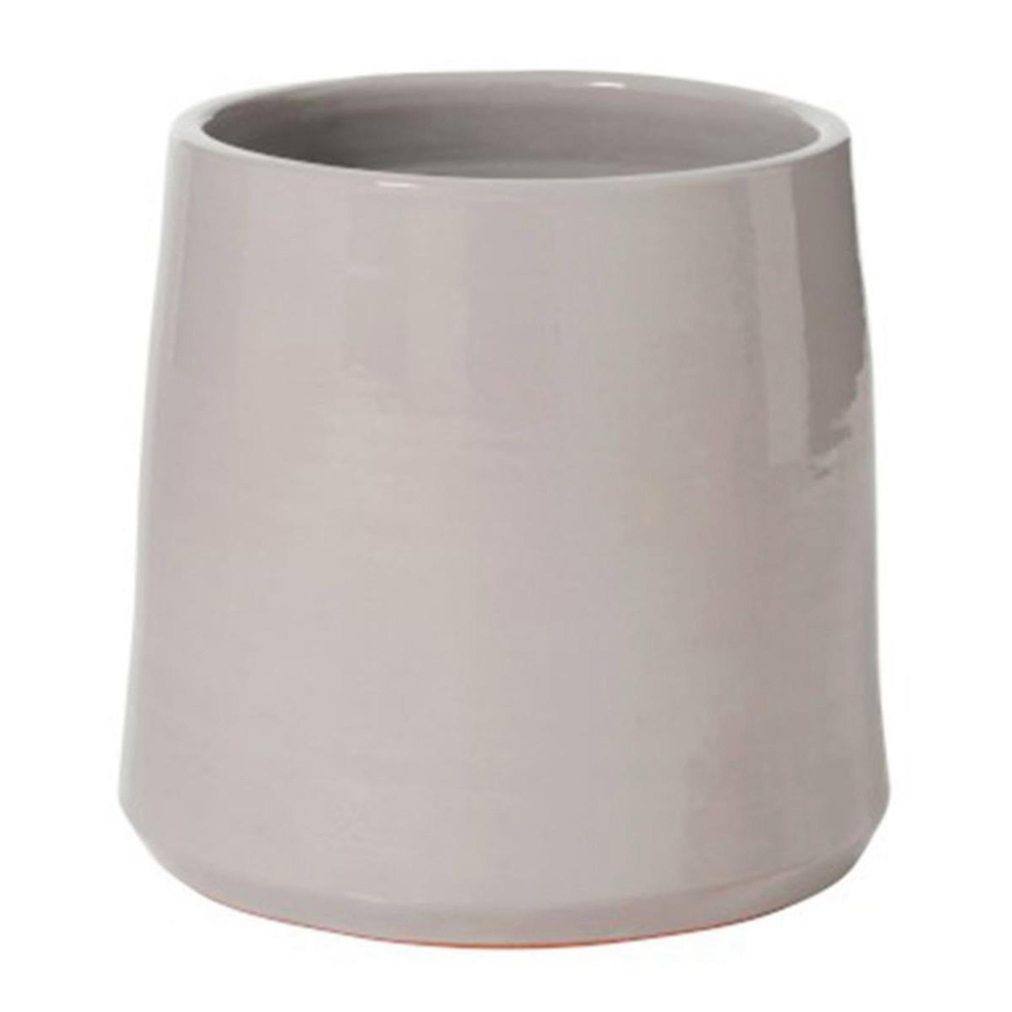 J-LINE Cache Pot Rond en Céramique  Can  28cm Gris