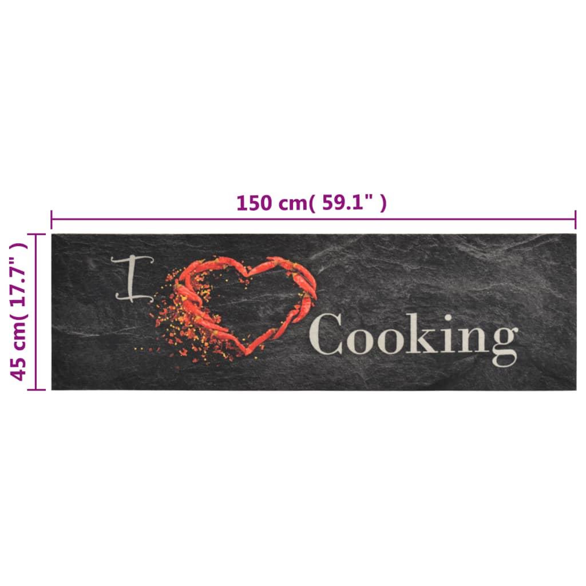 Voir la diapositive 6 : VIDAXL Tapis de cuisine lavable impression cuisine noir 45x150 cm