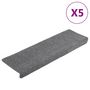 Voir la diapositive 2 : VIDAXL Tapis de marches d'escalier 5 pcs Gris 65x21x4 cm Aiguillete