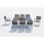 Voir la diapositive 3 : CONCEPT USINE Table de jardin et 8 fauteuils aluminium et toile PVC gris SALERNE