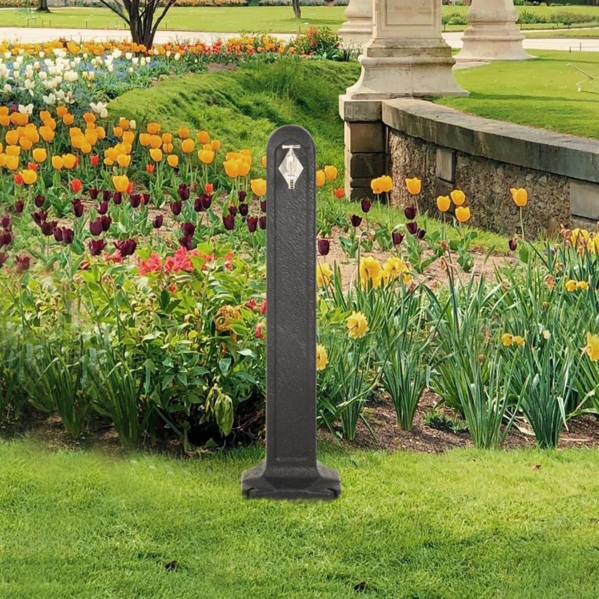 VIDAXL Reservoir de jardin avec robinet Anthracite Aspect de pierre