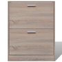 Voir la diapositive 3 : VIDAXL Meuble a chaussures en bois avec 2 compartiments Aspect chene