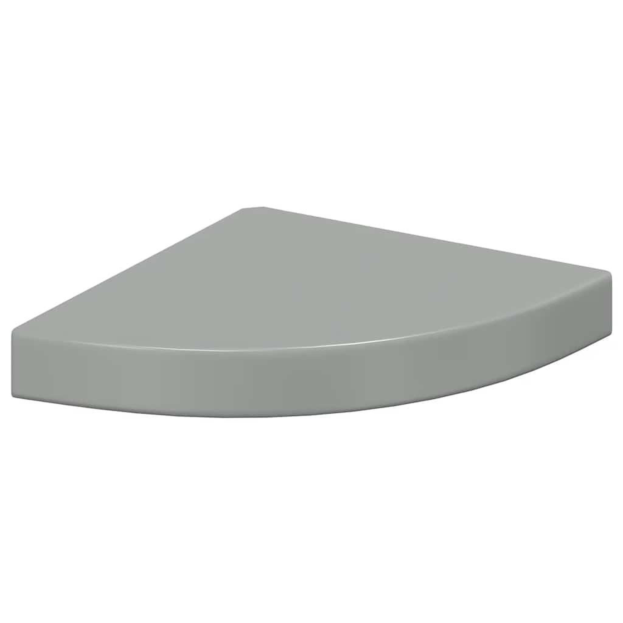 VIDAXL Etagere d'angle flottante gris brillant 25x25x3,8 cm mdf