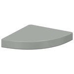 VIDAXL Etagere d'angle flottante Gris brillant 25x25x3,8 cm MDF