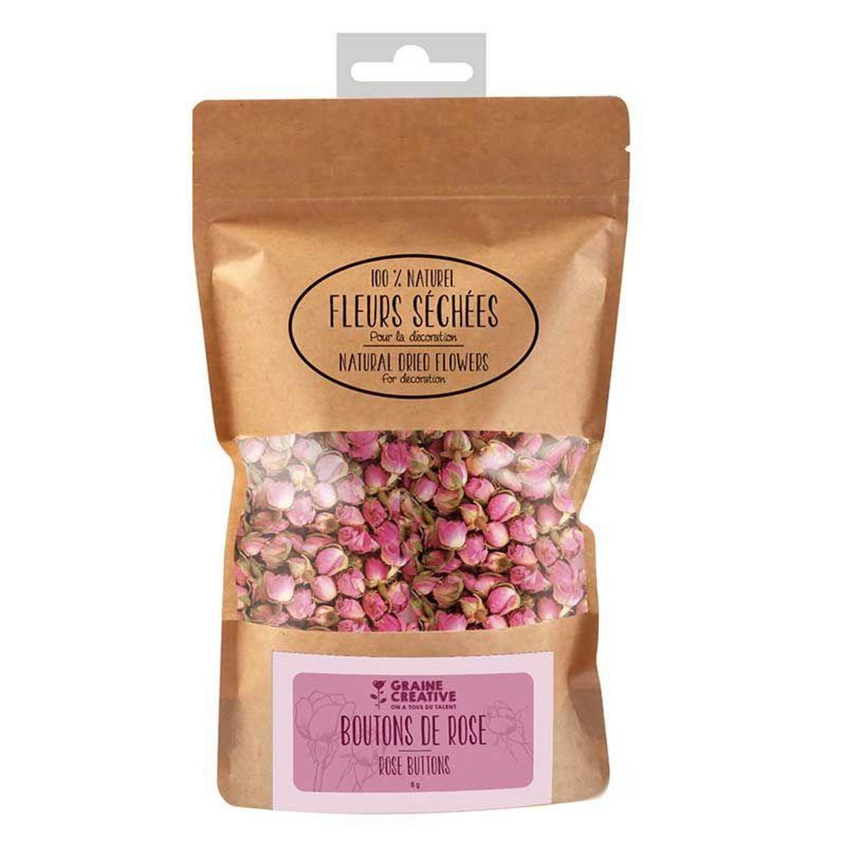 Graine créative Fleurs séchées décoratives Boutons de rose 8 g