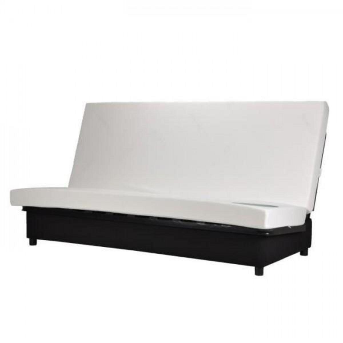 BULTEX COMFORT BULTEX Banquette clic-clac 3 places -Tissu noir - Made in France - L 192 x P 95 cm - BEIJA