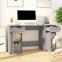 Voir la diapositive 3 : VIDAXL Bureau avec armoire laterale Sonoma gris Bois d'ingenierie