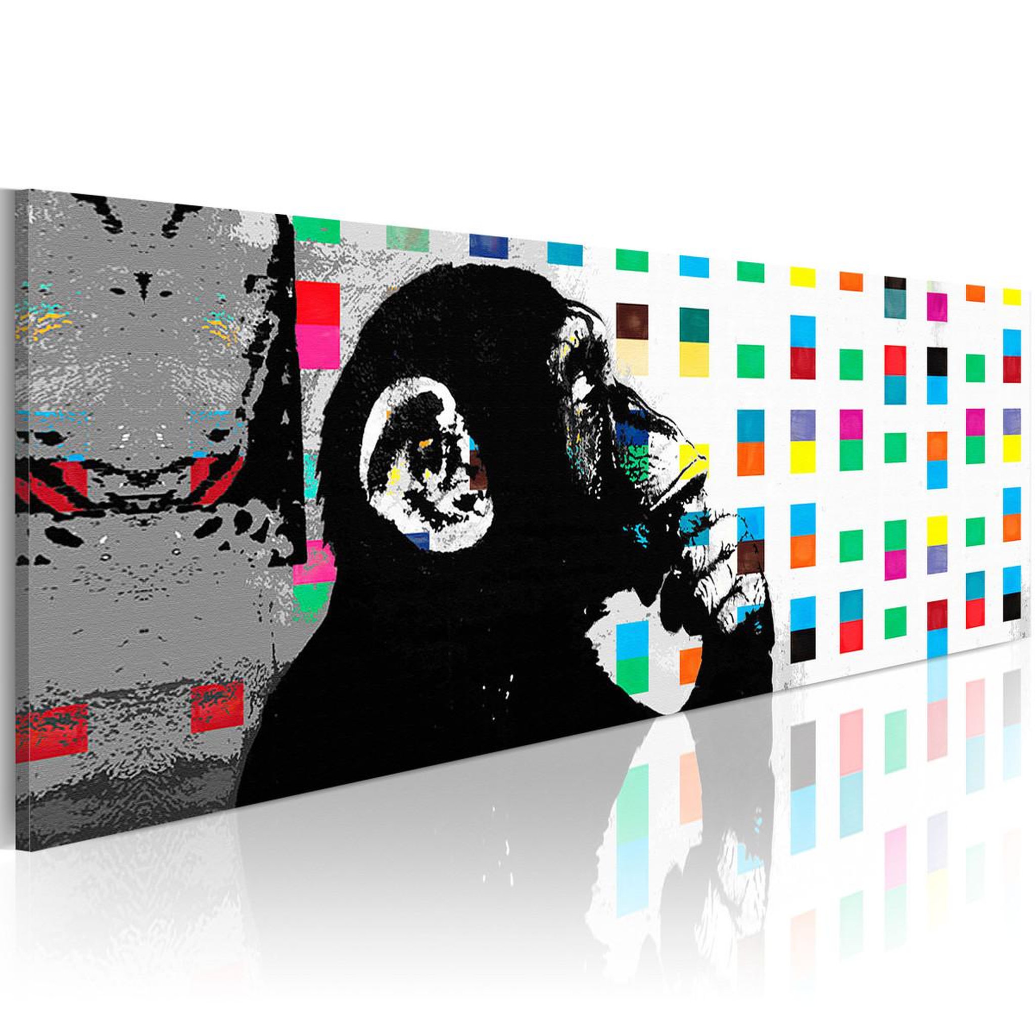 Paris Prix Tableau imprimé  banksy - the thinker monkey ii. Coloris disponibles : Multicolore