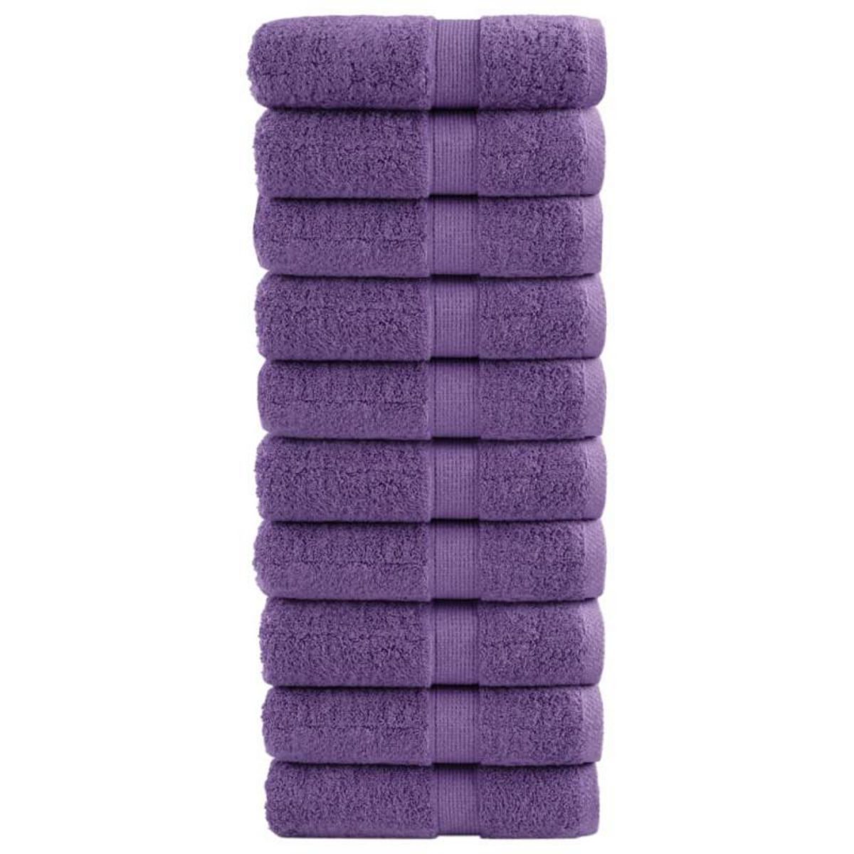 VIDAXL Serviettes de visage de qualité supérieure SOLUND 10 pcs violet