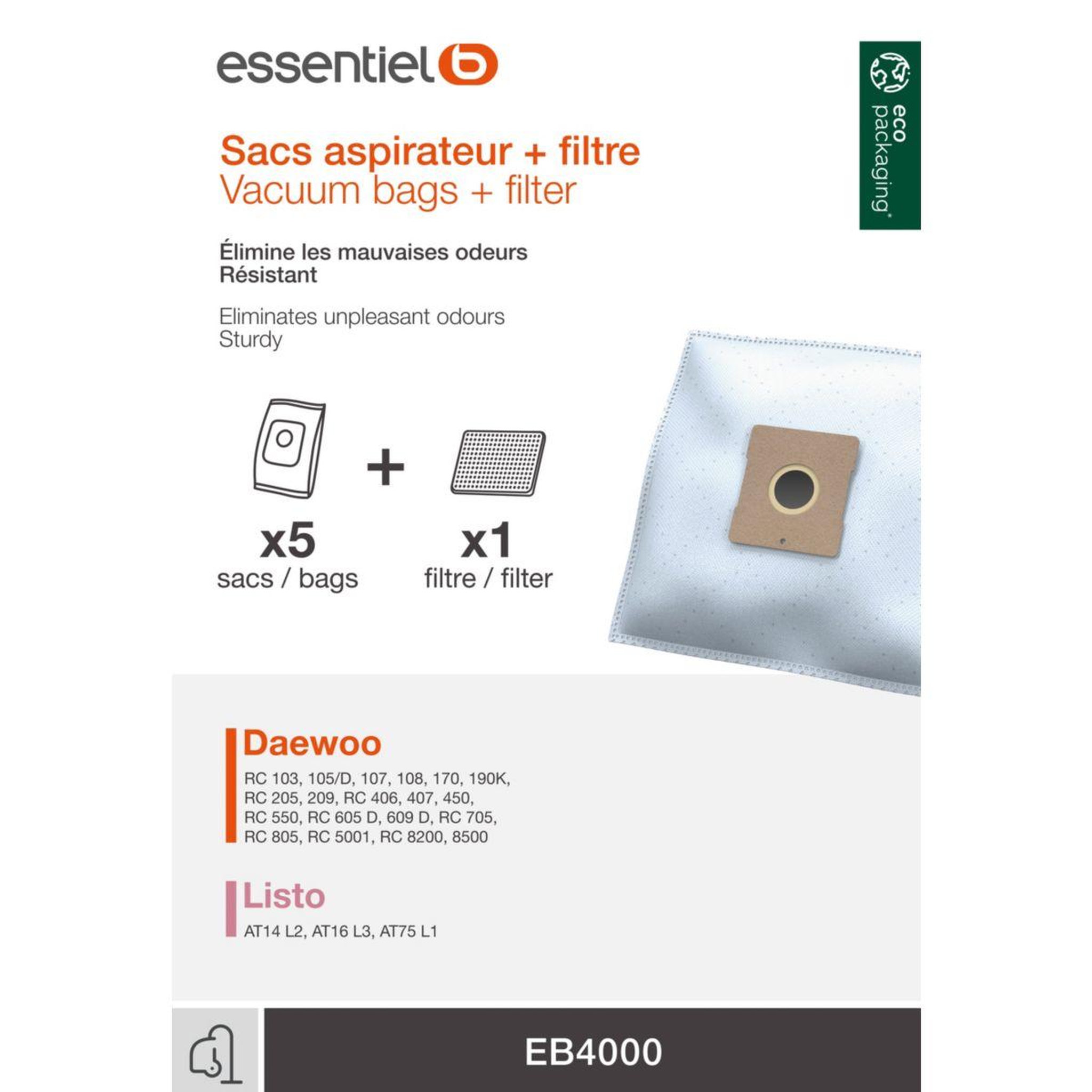 ESSENTIEL B Sac aspirateur eb4000