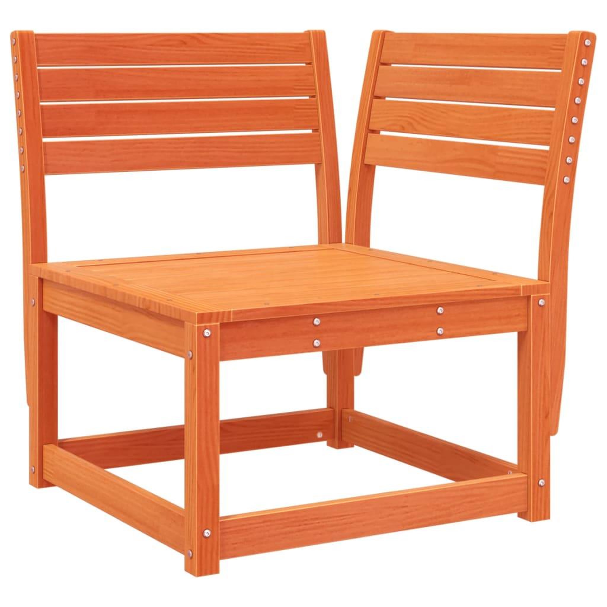 Voir la diapositive 2 : VIDAXL Canape d'angle de jardin cire marron 73x73x78cm bois pin massif