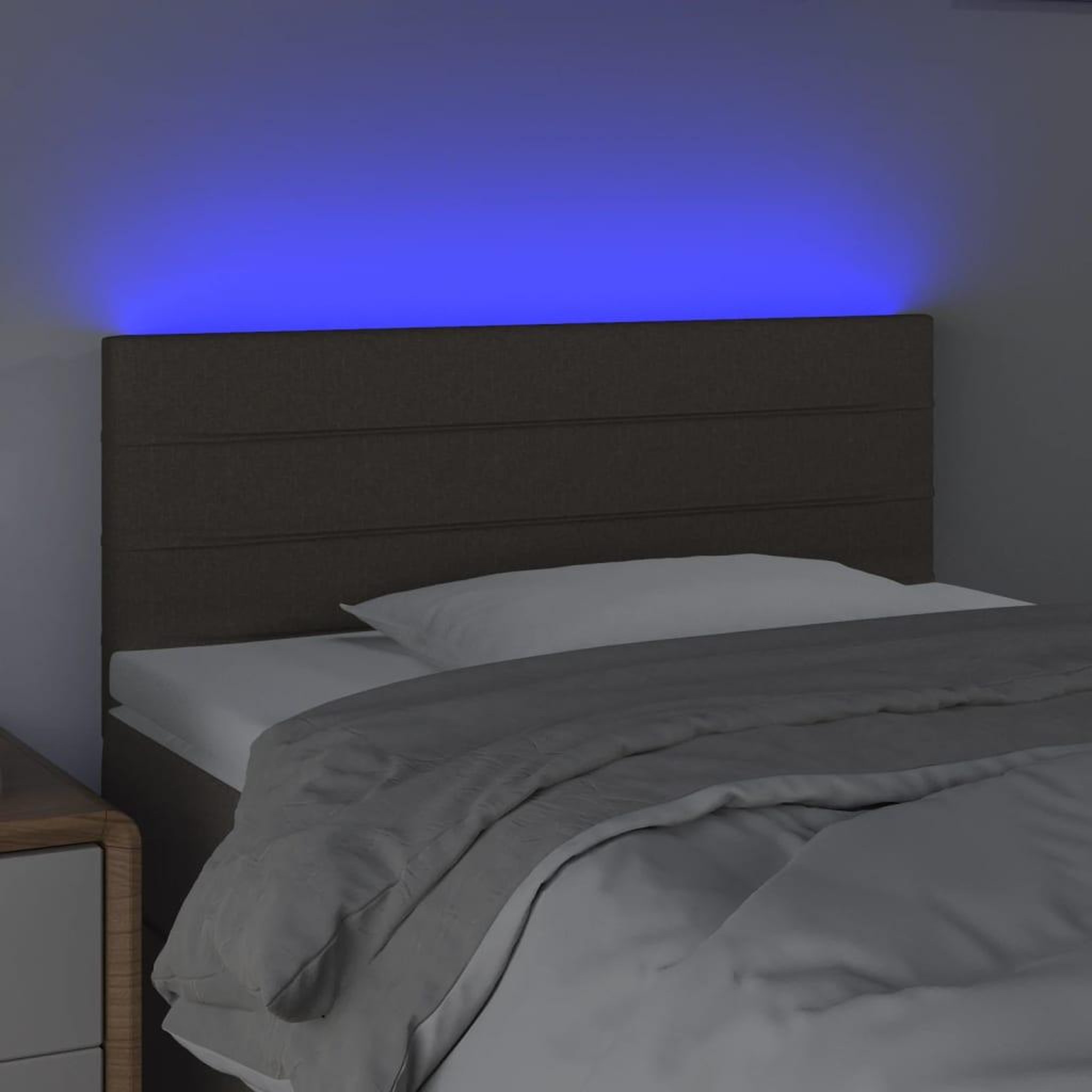 Voir la diapositive 3 : VIDAXL Tete de lit a LED Taupe 100x5x78/88 cm Tissu
