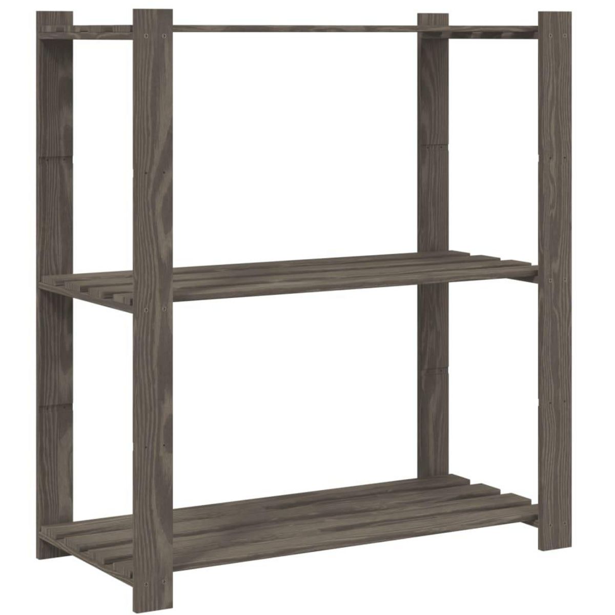 VIDAXL Support de rangement a 3 niveaux gris 80x38x90 cm bois de pin