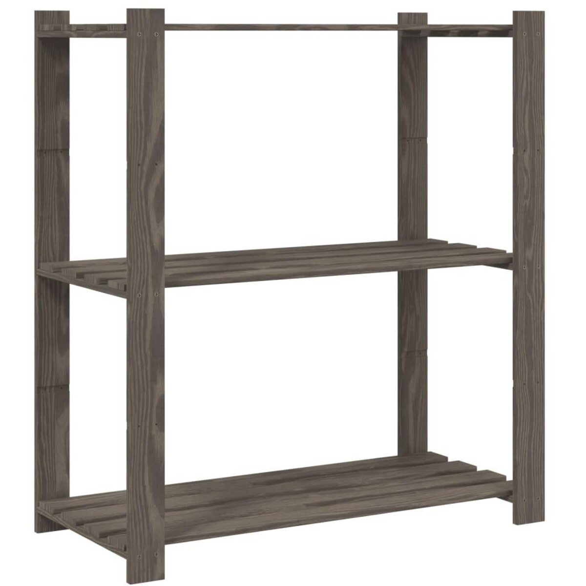 VIDAXL Support de rangement a 3 niveaux gris 80x38x90 cm bois de pin