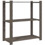 Voir la diapositive 2 : VIDAXL Support de rangement a 3 niveaux gris 80x38x90 cm bois de pin