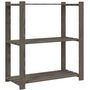 Voir la diapositive 2 : VIDAXL Support de rangement a 3 niveaux gris 80x38x90 cm bois de pin