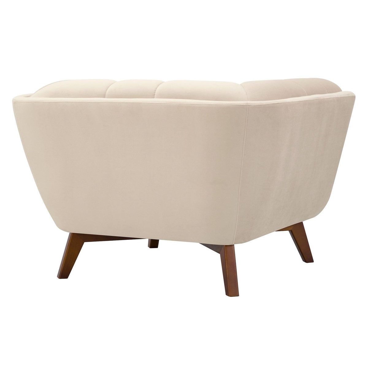 Rendez vous déco Fauteuil en velours beige capitonné-Mona