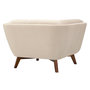 Voir la diapositive 5 : Rendez vous déco Fauteuil en velours beige capitonné-Mona