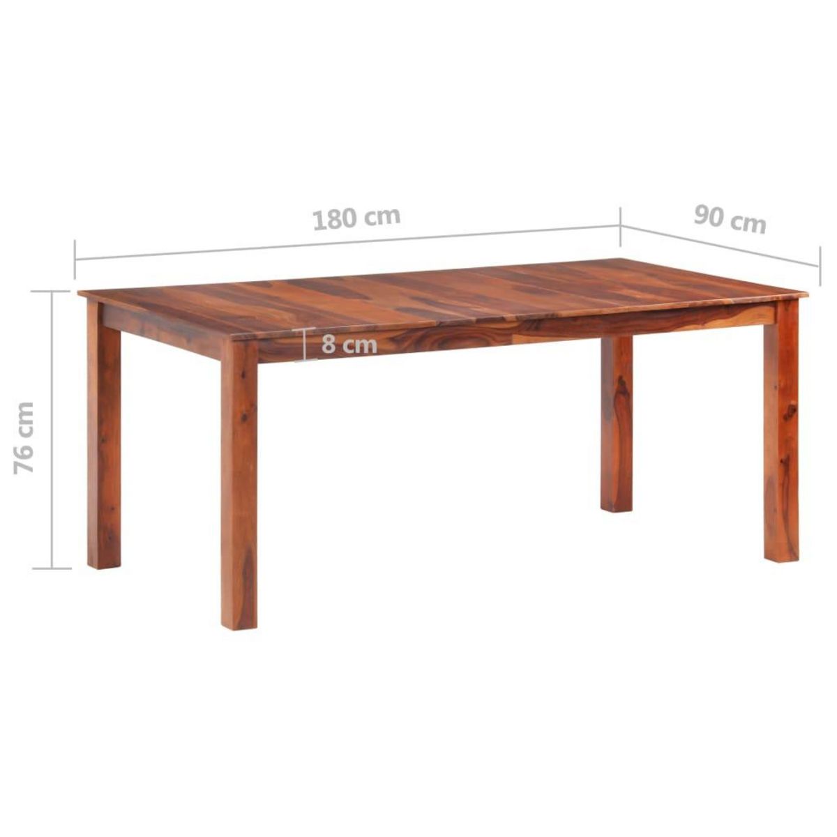 VIDAXL Table a manger 180x90x76 cm Bois massif