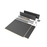 EMUCA SRL Kit de tiroir pour cuisine et salle de bain Vertex - panneaux inclus, H 93 x M 450, Gris