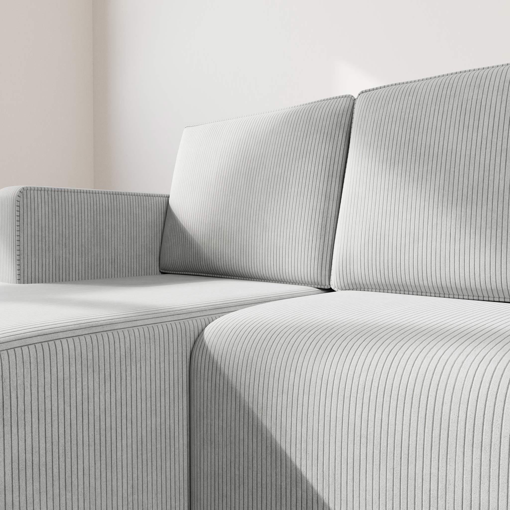 Voir la diapositive 4 : BEST MOBILIER Topaze - canapé d'angle gauche 4 places convertible avec coffre en velours côtelé