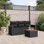 Voir la diapositive 1 : VIDAXL Salon de jardin 4 pcs avec coussins noir resine tressee