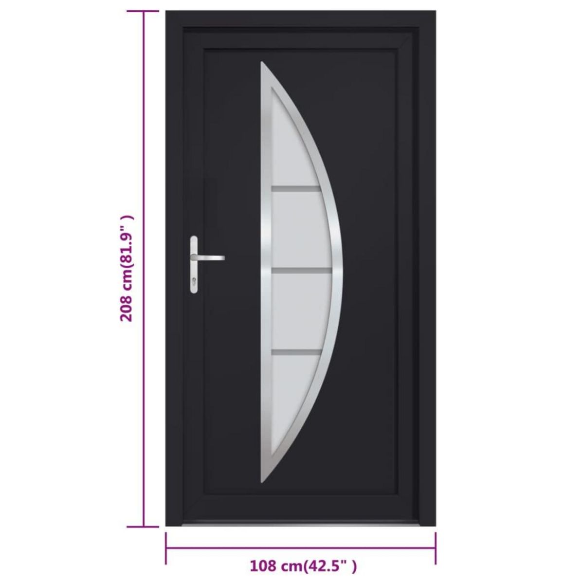 VIDAXL Porte d'entree anthracite 108x208 cm PVC