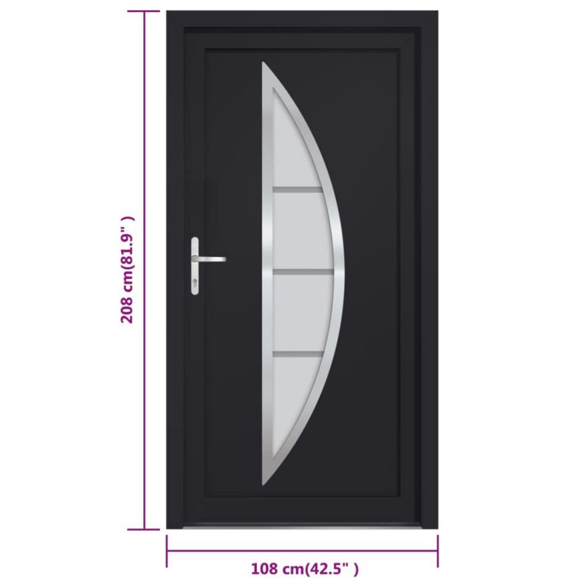 VIDAXL Porte d'entree anthracite 108x208 cm PVC