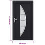 Voir la diapositive 6 : VIDAXL Porte d'entree anthracite 108x208 cm PVC