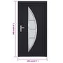 Voir la diapositive 6 : VIDAXL Porte d'entree anthracite 108x208 cm PVC