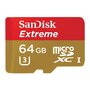 SANDISK Micro SDXC 64Go Extrême + Adaptateur - Carte mémoire