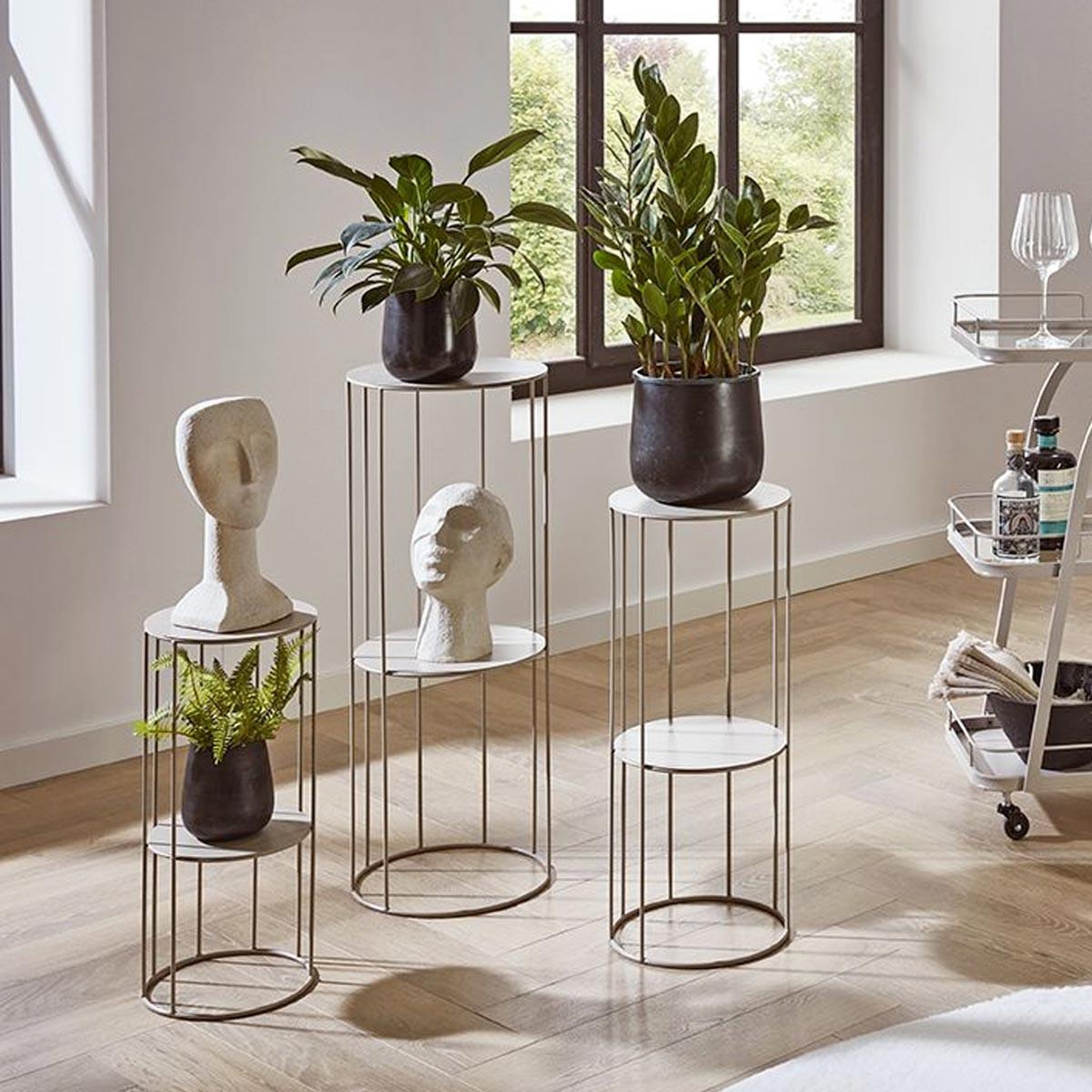 Voir la diapositive 3 : Paris Prix Lot de 3 sellettes 2 niveaux  noé  70cm gris