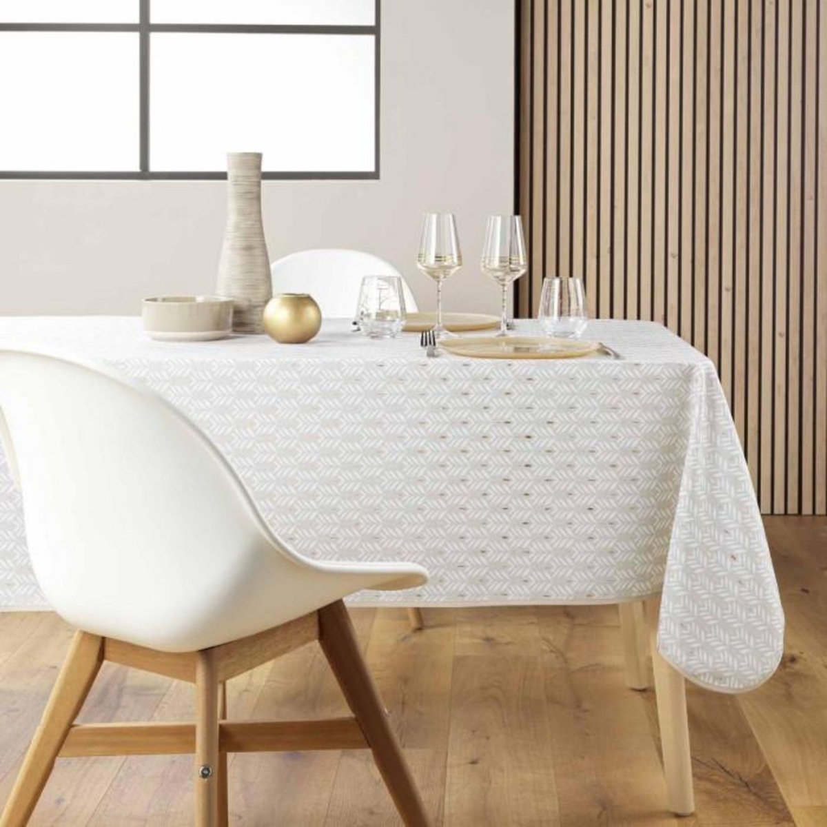 Paris Prix Nappe Imprimé  Piana  145x240cm Naturel