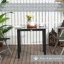 Voir la diapositive 6 : OUTSUNNY Table de jardin carrée 4 personnes dim. 80L x 80l x 74H cm alu. plateau verre trempé noir