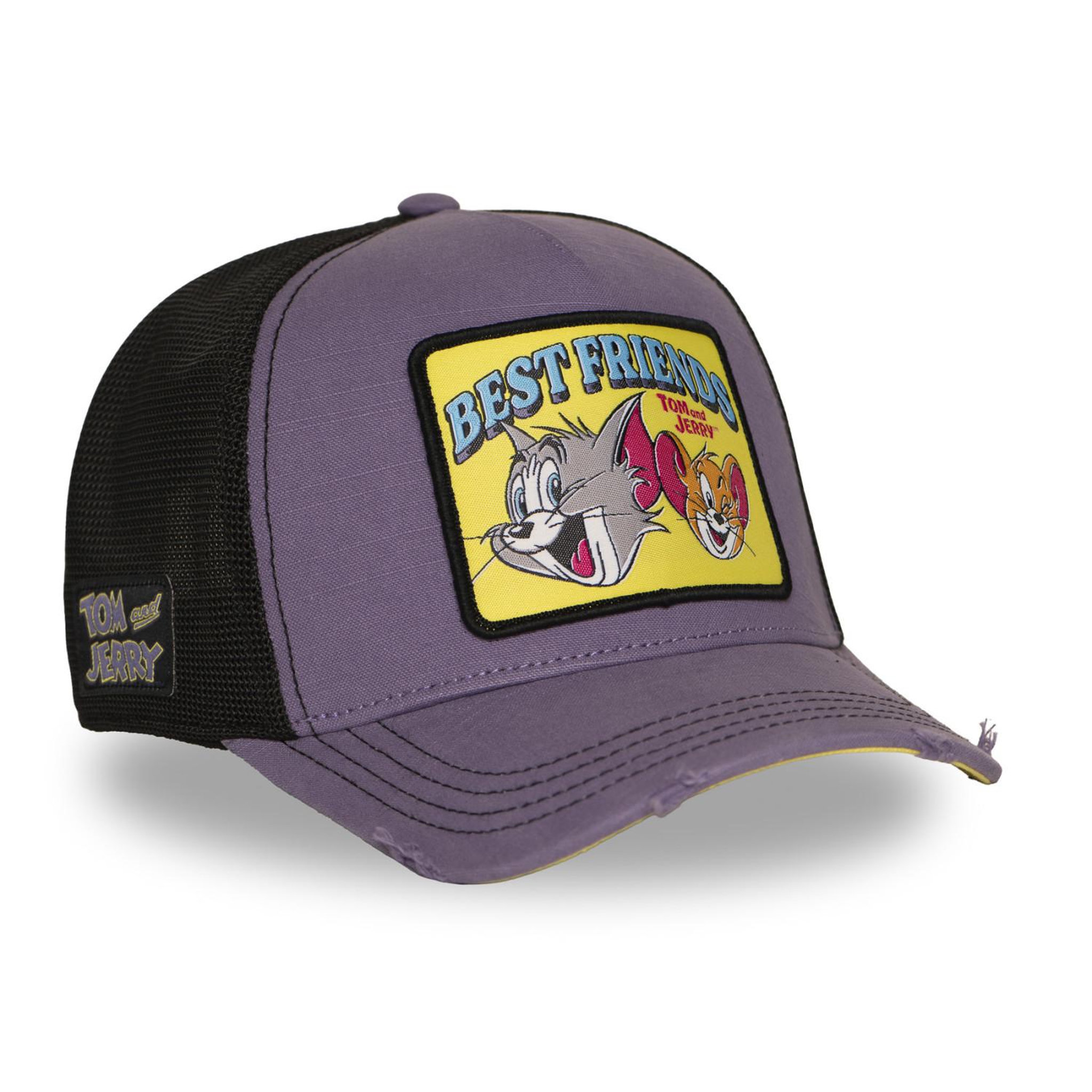 Voir la diapositive 4 : CAPSLAB Casquette trucker filet finitions premium tom & jerry best friends