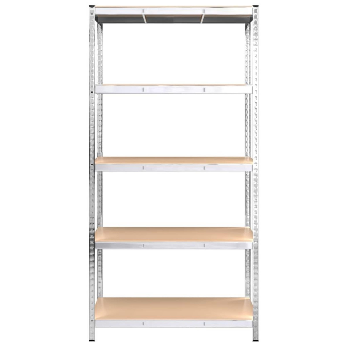 VIDAXL Etagere de rangement 5 niveaux Argente Acier et bois ingenierie