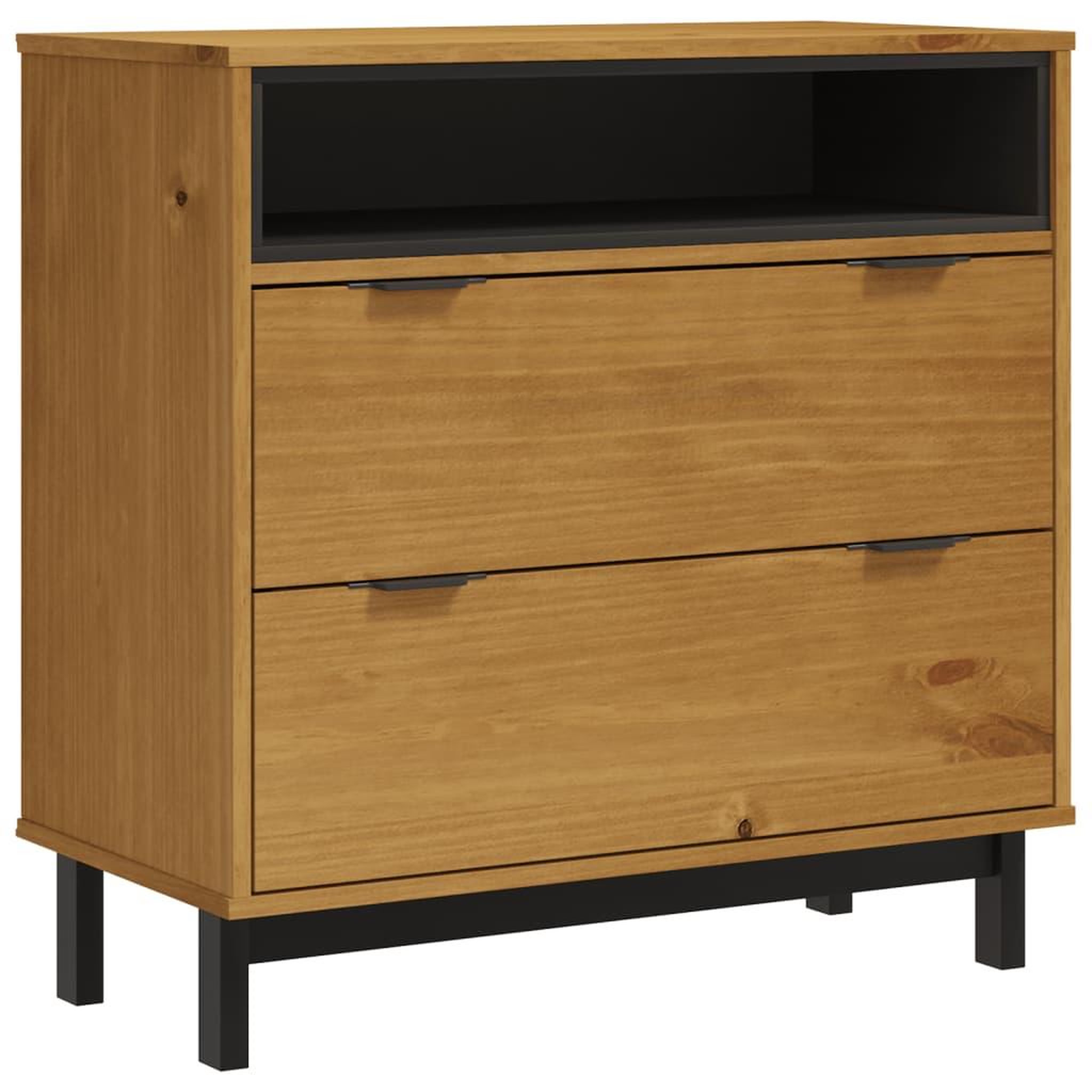 Voir la diapositive 2 : VIDAXL Commode flam 80x40x80 cm bois de pin massif