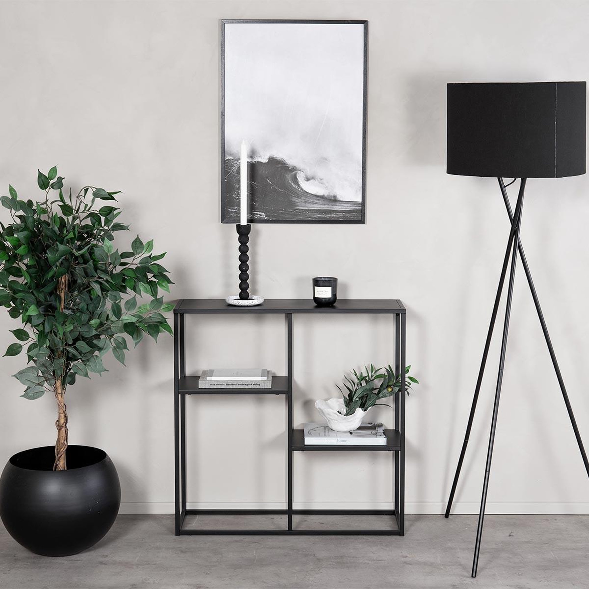 Voir la diapositive 4 : Paris Prix Étagère 3 Niveaux Métal  Staal  81cm Noir