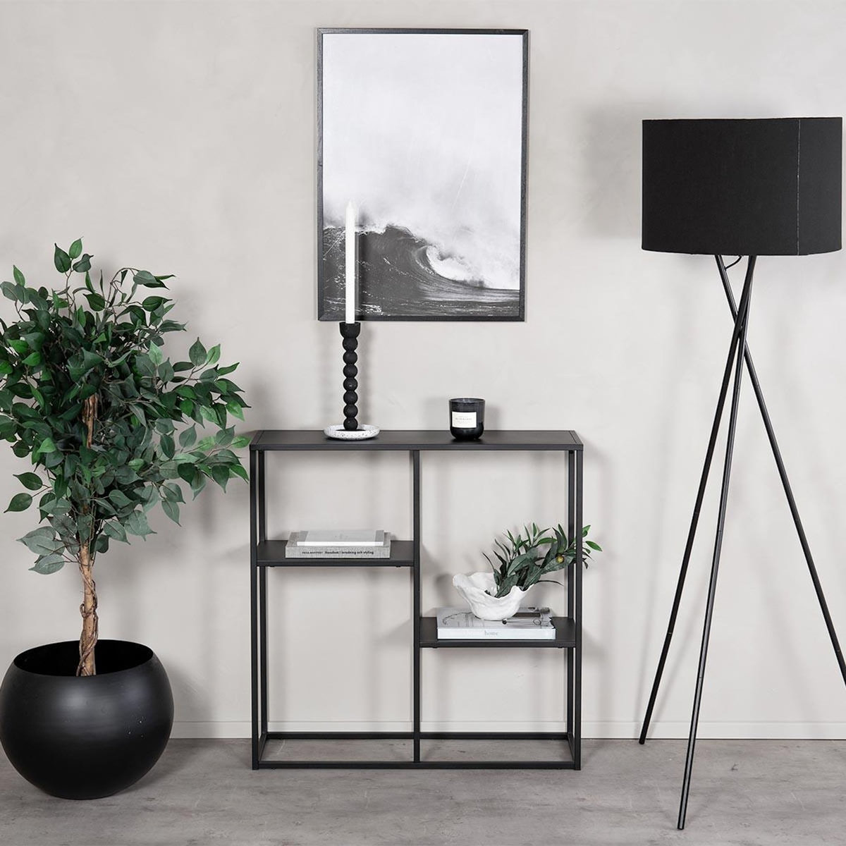 Paris Prix Étagère 3 Niveaux en Métal  Staal  81cm Noir