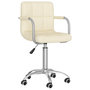 Voir la diapositive 2 : VIDAXL Chaise pivotante de bureau Creme Tissu