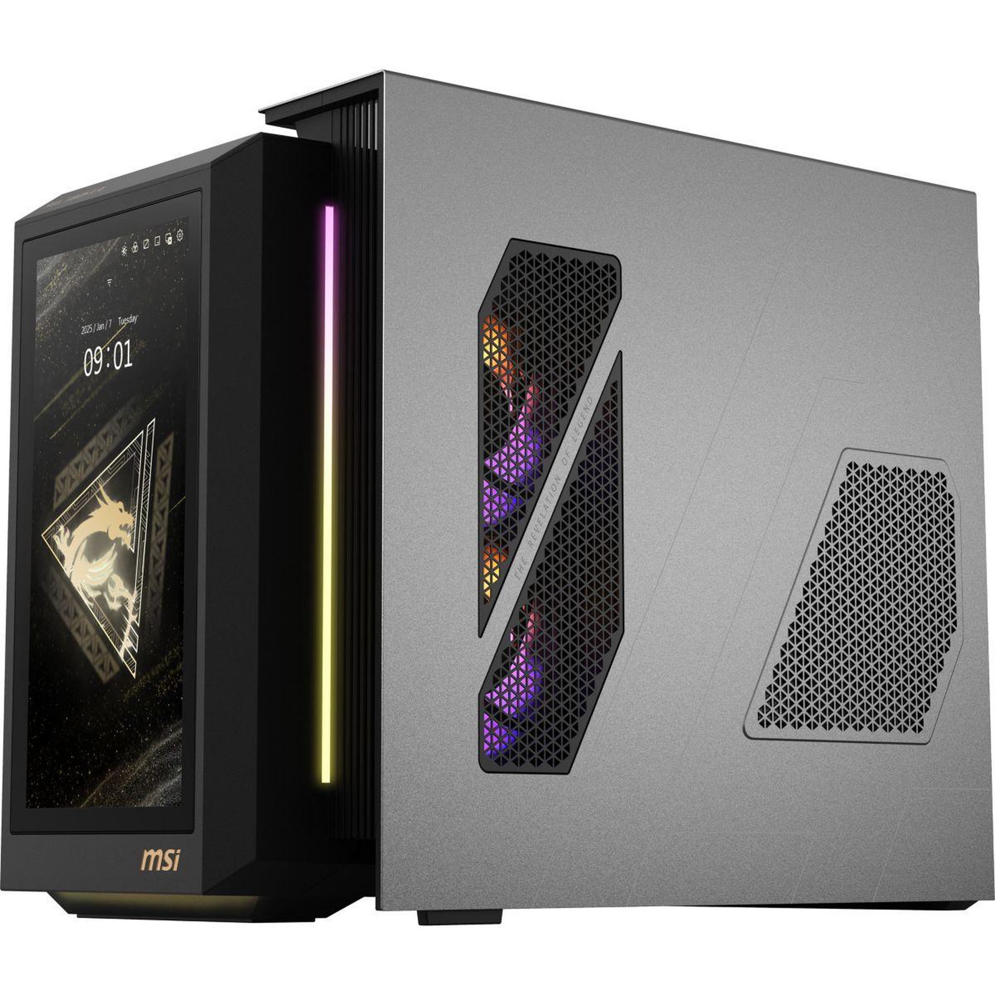 Voir la diapositive 3 : MSI PC Gamer MEG Vision X AI – Intel Core Ultra 9 285K – NVIDIA GeForce RTX 5090 – 64 Go RAM DDR5 – SSD 2 To