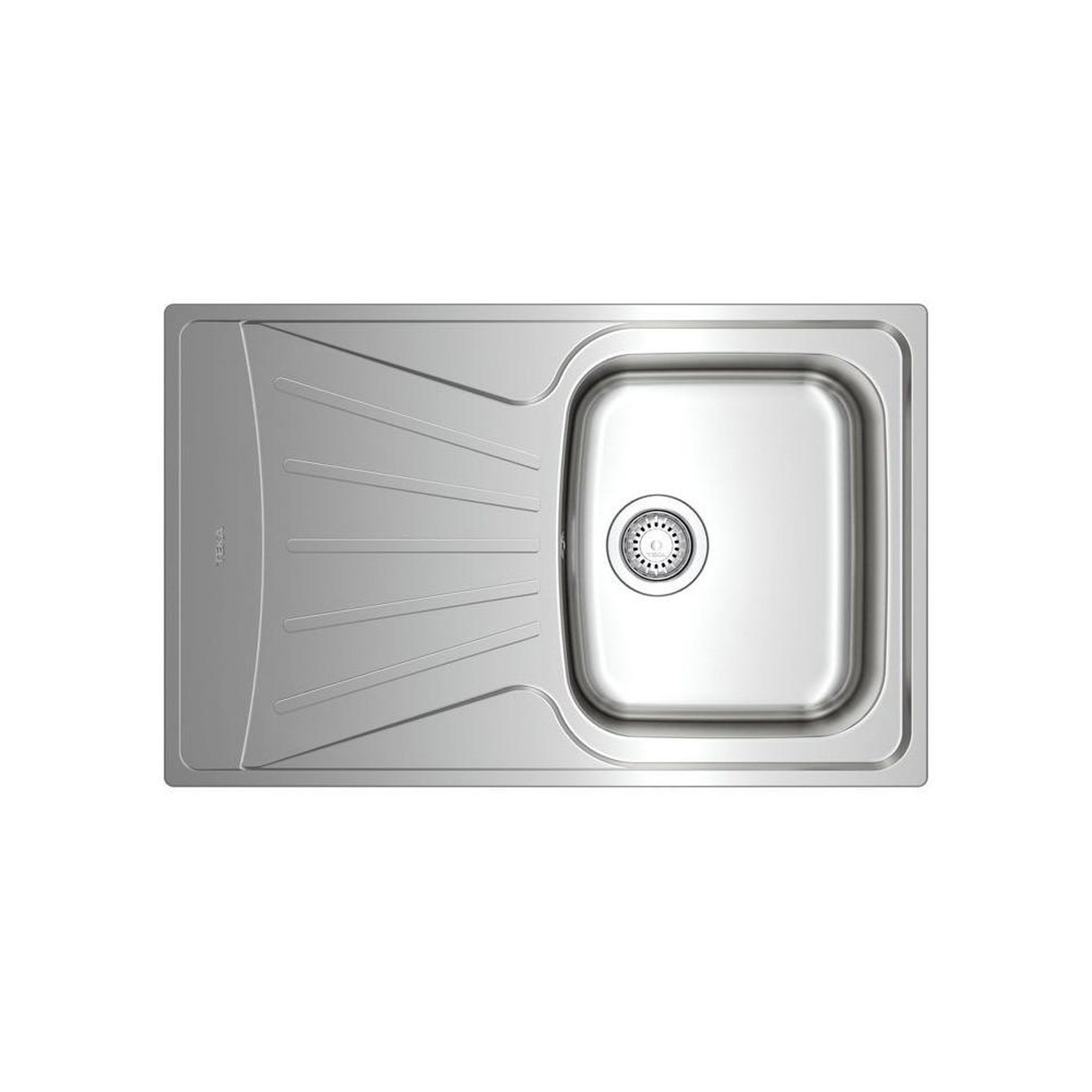 TEKA Teka starbright 45 évier encastrable réversible en inox mat, 1 cuve et 1 égouttoir, vidange manuelle panier 3½ avec siphon
