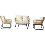 Habitat et Jardin Salon de jardin rotin  Melo  - 4 personnes - Blanc/Marron