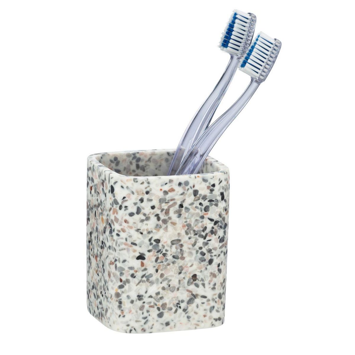 Wenko Gobelet de salle de bain design Terrazzo - Gris