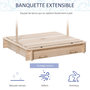 Voir la diapositive 5 : OUTSUNNY Bac à sable carré en bois pour enfant dim. 106L x 106l cm avec bancs et couvercle - auvent réglable