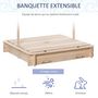 Voir la diapositive 5 : OUTSUNNY Bac à sable carré en bois pour enfant dim. 106L x 106l cm avec bancs et couvercle - auvent réglable