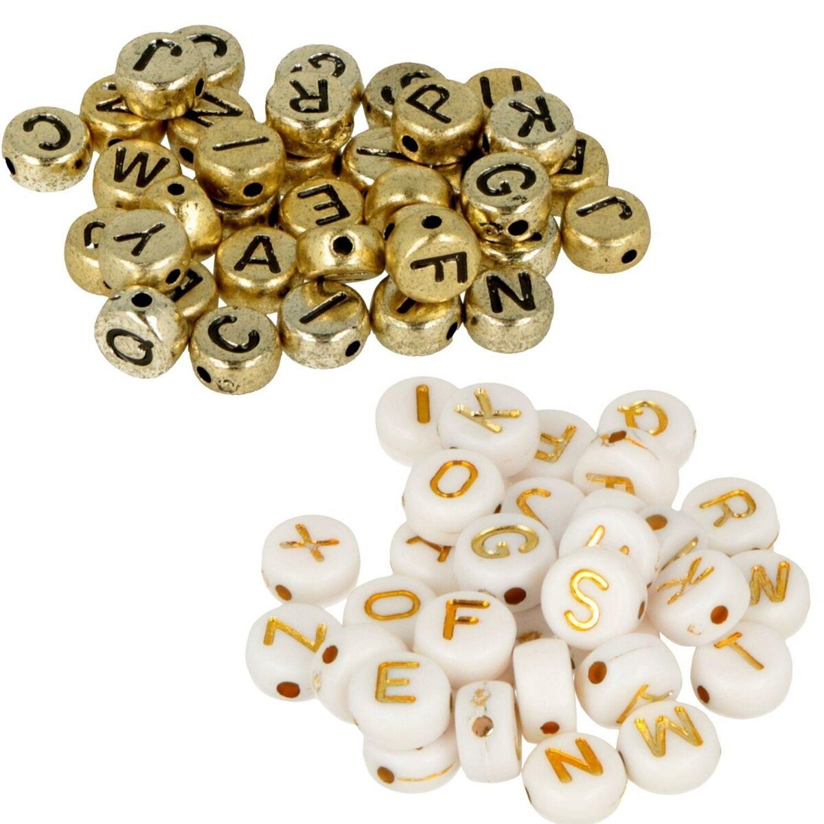 Artemio 600 Perles alphabet blanc/ doré