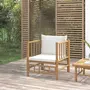 VIDAXL Canape de jardin avec coussins blanc creme bambou