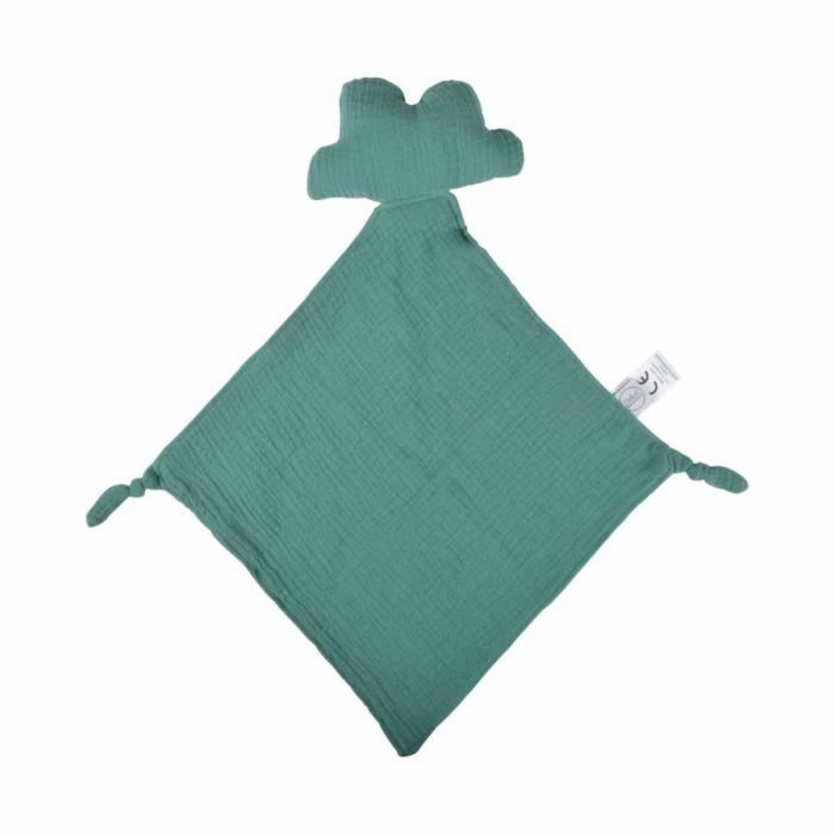 Paris Prix Doudou Mouchoir Bébé  Nuage  46cm Vert Foncé
